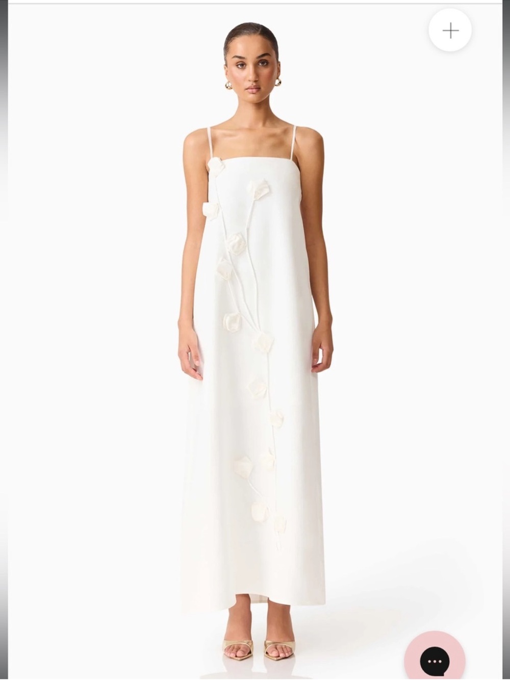 elliatt nolana white 3d floral applique bridal maxi gown dress size medium NEW - Picture 15 of 15